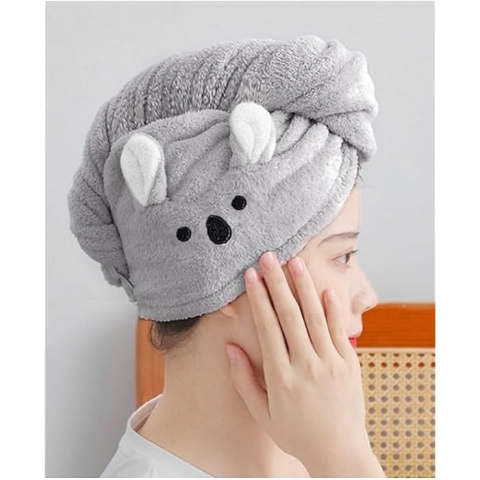 Microfiber Drying Wet Hair Bonnet Super Absorbent Bonnet for Long Thick Curly Hair Quick Dry Caps for Women - Multicolor (Pack of 1) - Image 5